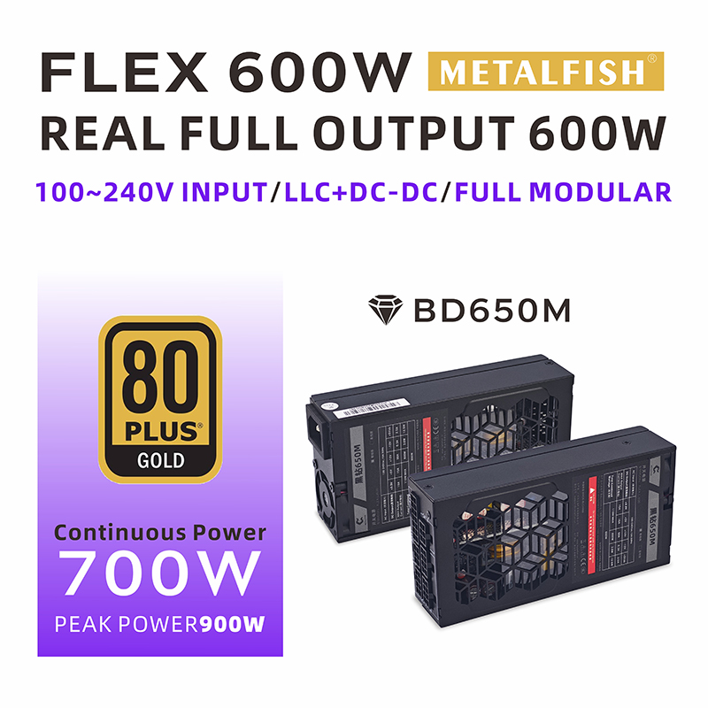 Flex Atx Power Supply 600W 1U - METALFISH Flex 600 W Modulares Netzteil
