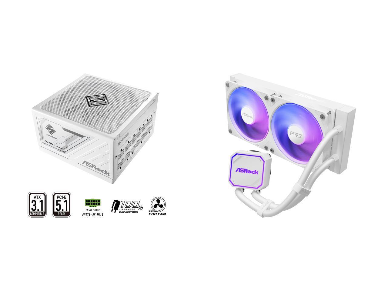 1000W White Modular Power Supply - ASRock SL-1000GW Gold 1000W Vollmodulares Netzteil